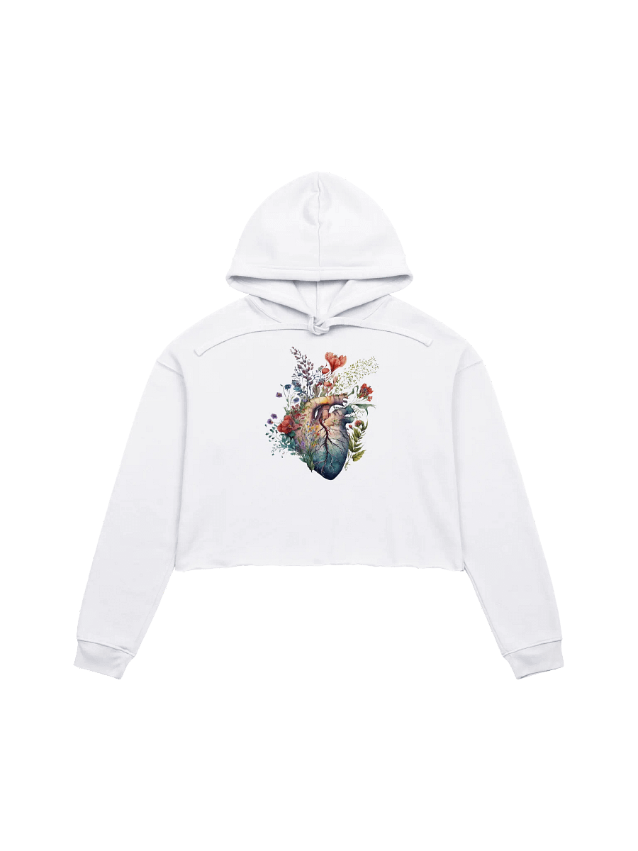 Floral Anatomy Heart Crop Hoodie – Wildflower Watercolor product image (1)