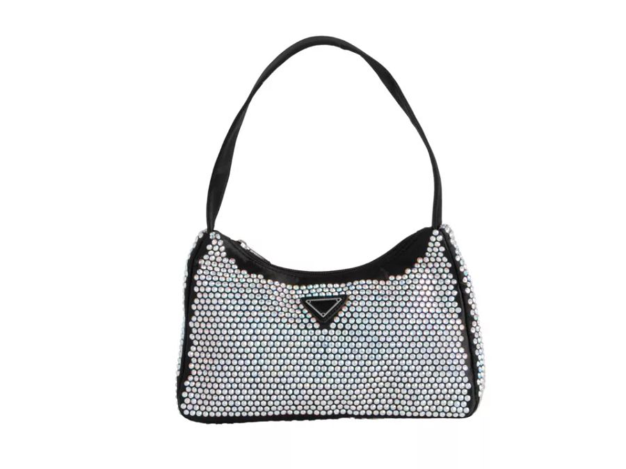 Womens Diamante Crystal Satin Clutch Bag Top product image (3)