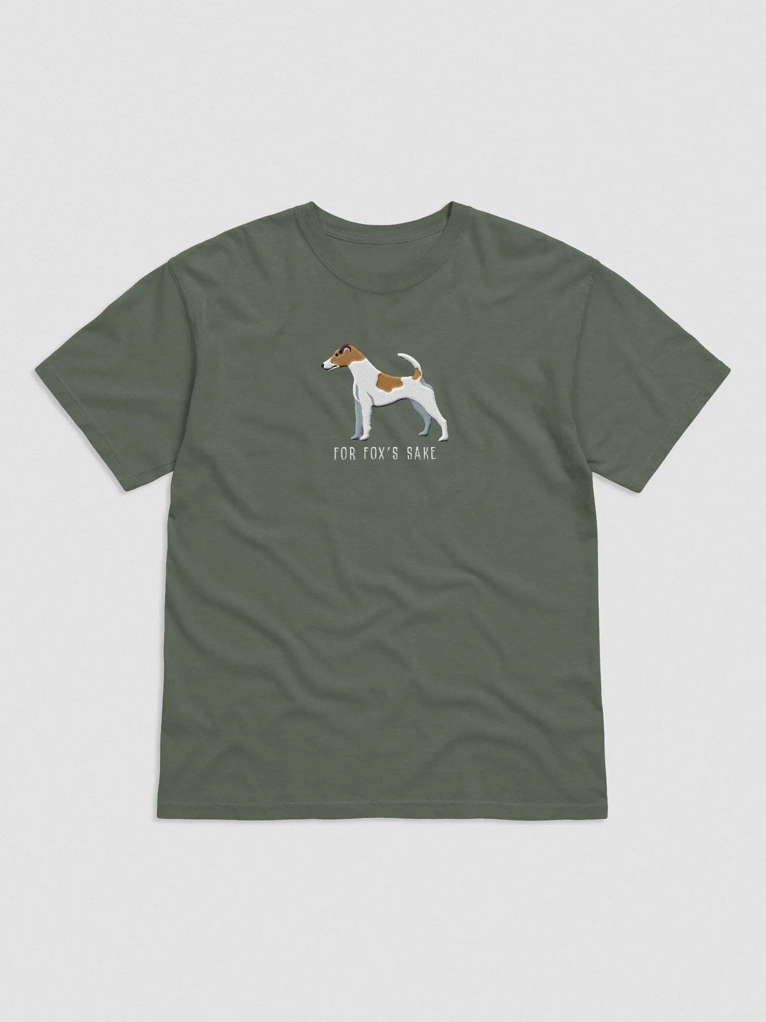 For Fox's Sake T-Shirt(Embroidered) of a Smooth Fox Terrier(Brown 2) product image (4)