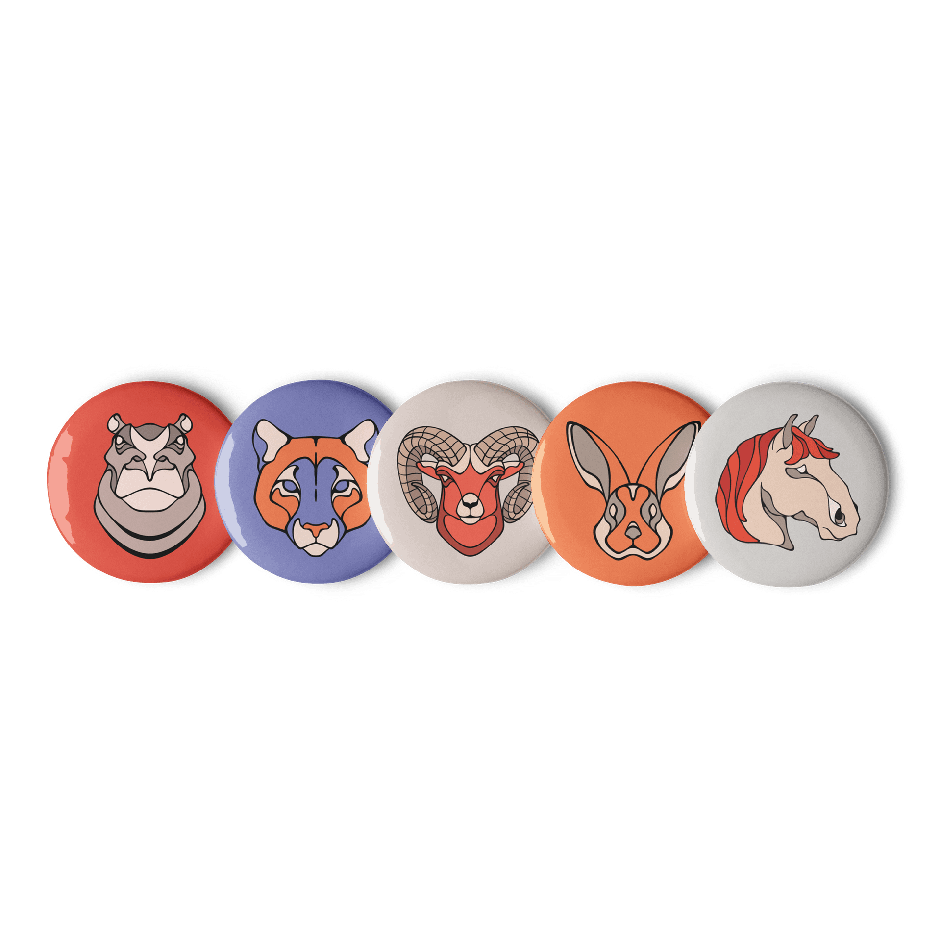 Whimsy Critters - Set of 5 Pin Buttons product image (1)