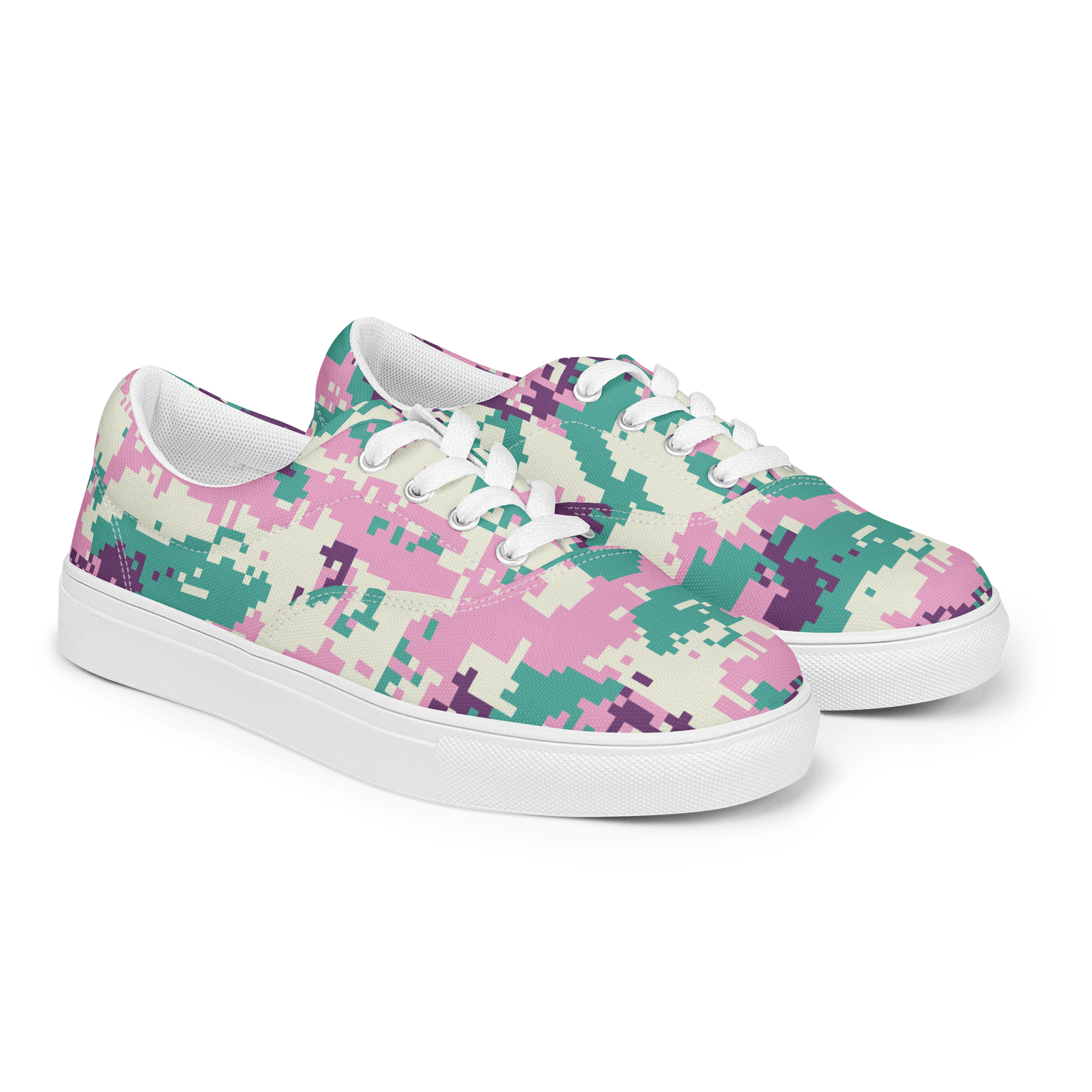 Pixel Pink Camo Lace-Up Sneakers product image (3)