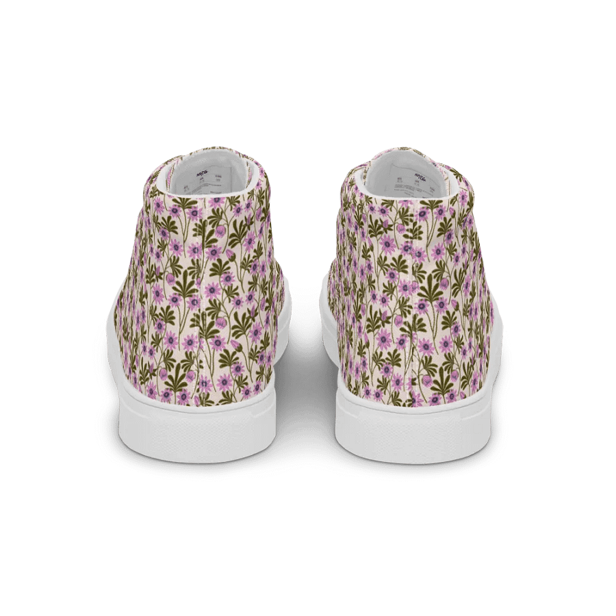 Passion Blooms - Pink and Green - Women High Top Canvas Shoes product image (4)