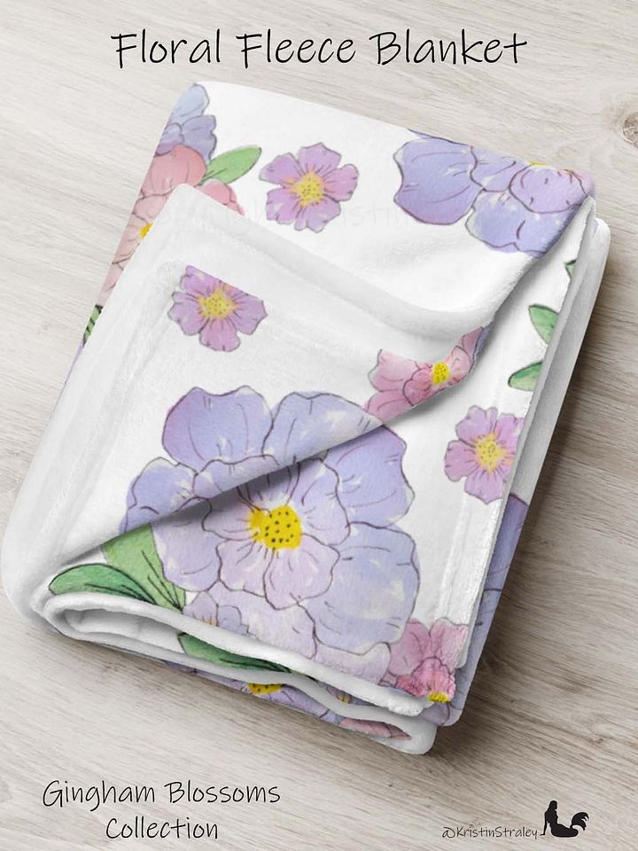 Lavender Flower Bouquet Fleece Throw Blanket product image (1)
