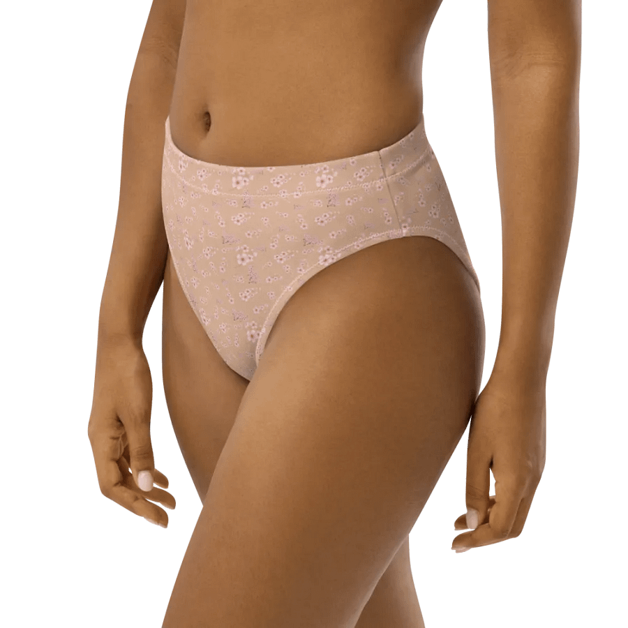 Cherry Blossoms on Cream Eco-Green Bikini Bottom product image (3)