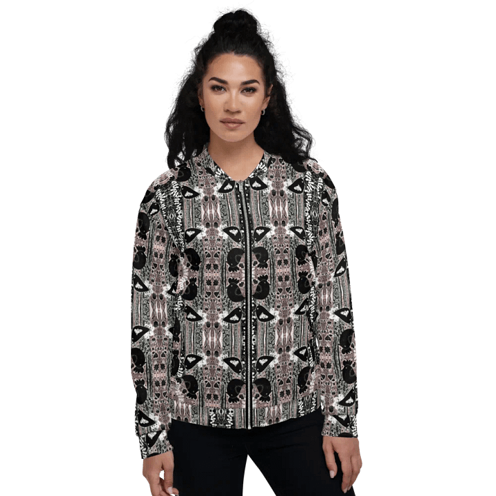Abstract Floral Birds Unisex Bomber Jacket product image (1)
