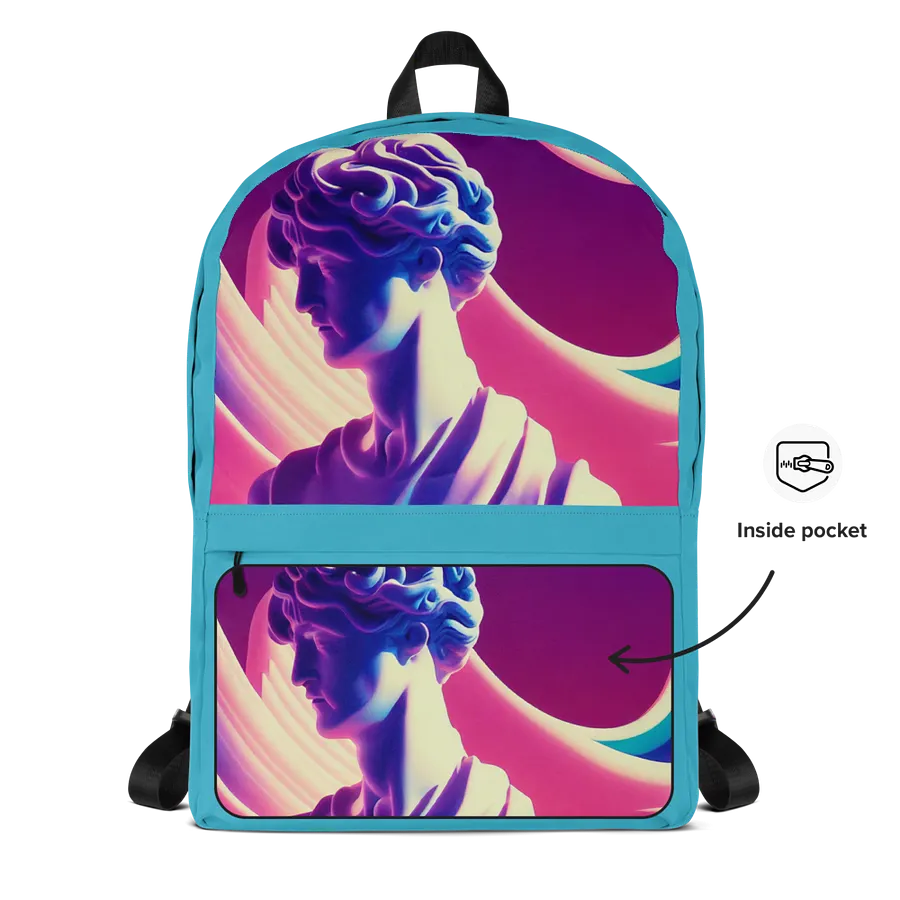 Greek God retrowave city Pop backpack Sky Blue product image (6)