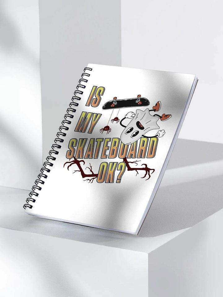 Is My Skateboard Ok? Ghost Spooky Skater Spiral Notebook product image (2)