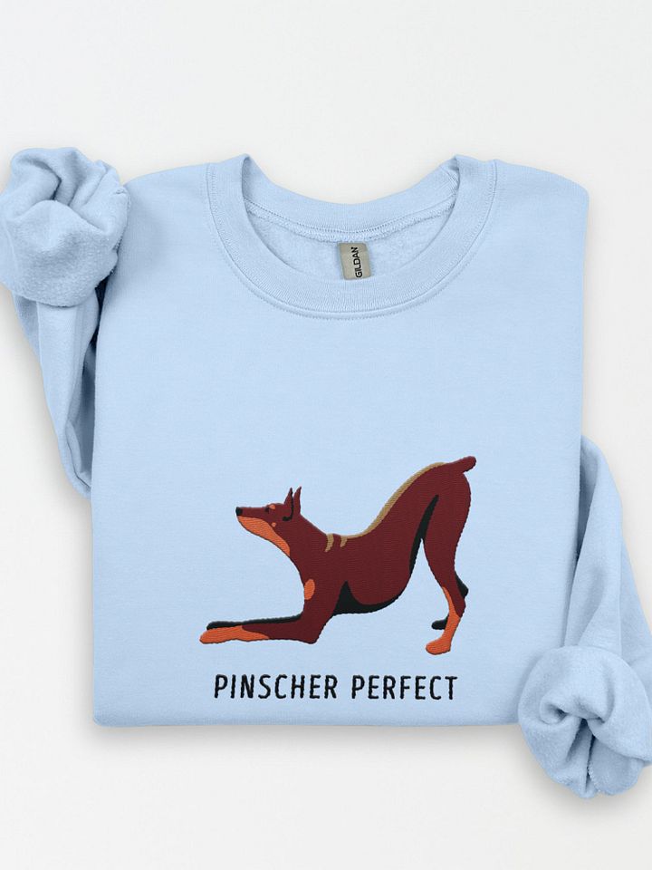 Pinscher Perfect Sweatshirt (Embroidered) of a Doberman Pinscher(Red) product image (1)
