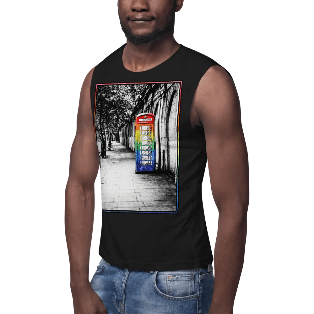 British Telephone Box - LGBTQ Pride Design Muscle Tank product image (8)