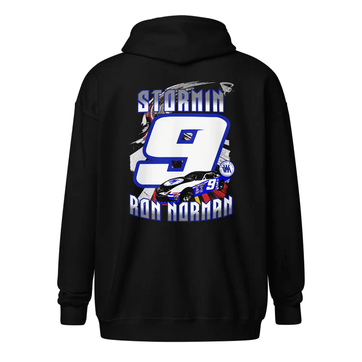 Stormin Ron Norman #9 Full Zip Hoodie front logo/full back print product image (1)