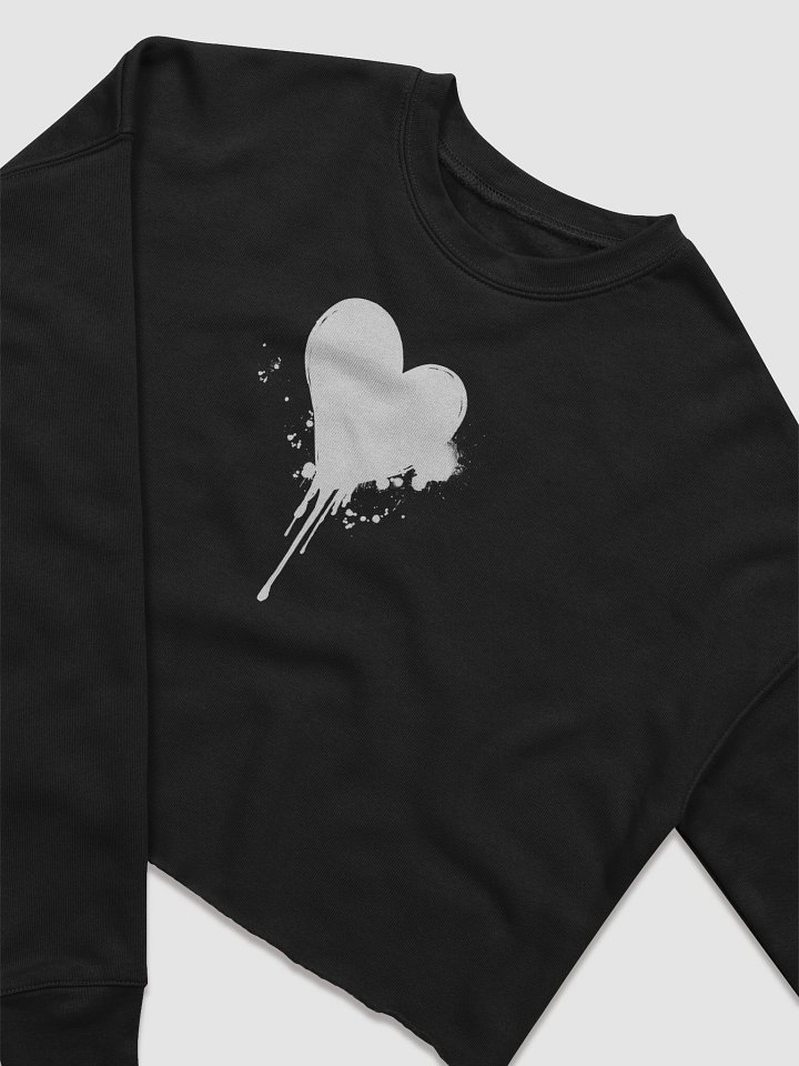 Bleeding Heart Cropped Sweatshirt - BLACK product image (2)