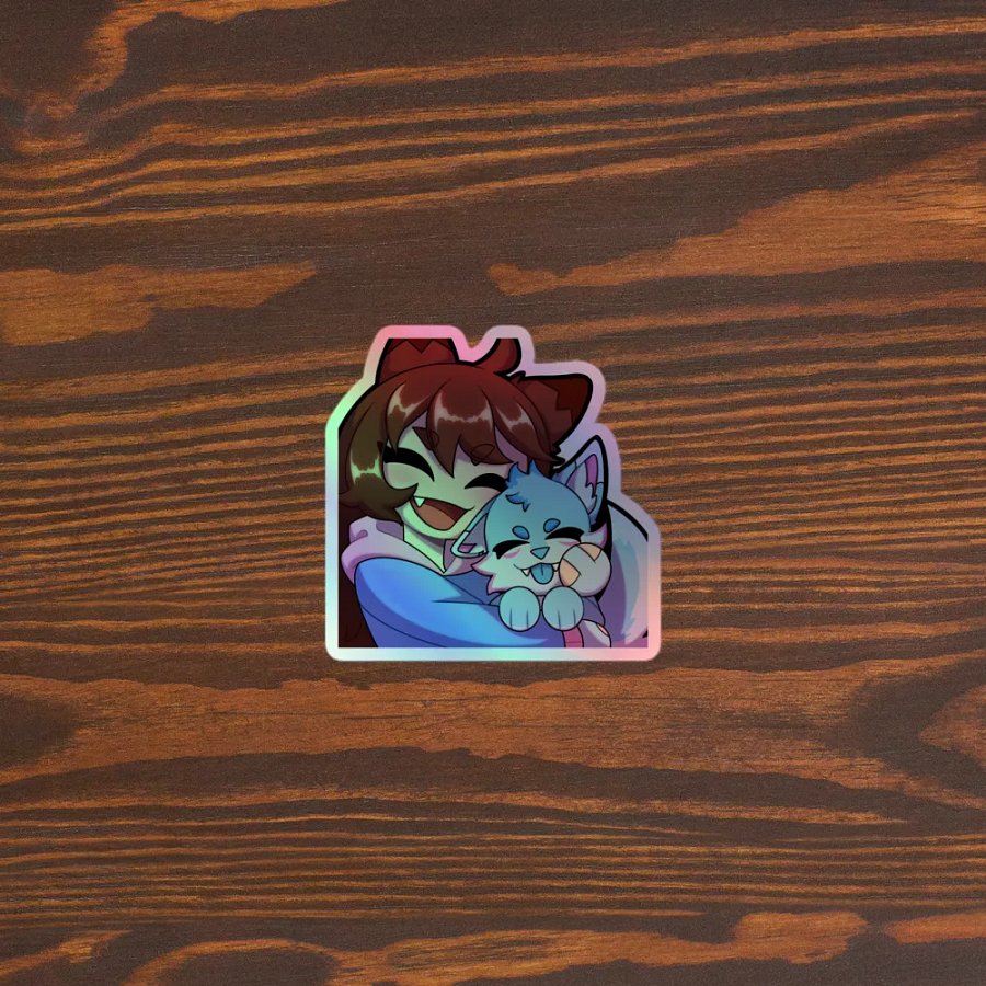 Wolfy Snuggles Holo Sticker product image (3)