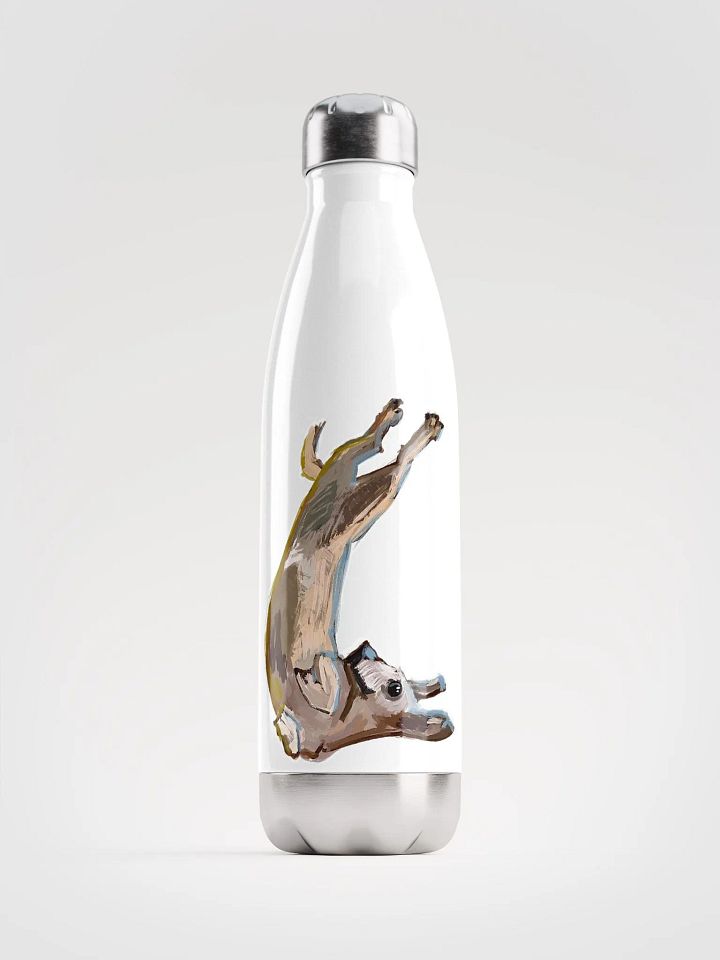 Upside Down Pup - White Stainless Steel Water Bottle product image (1)