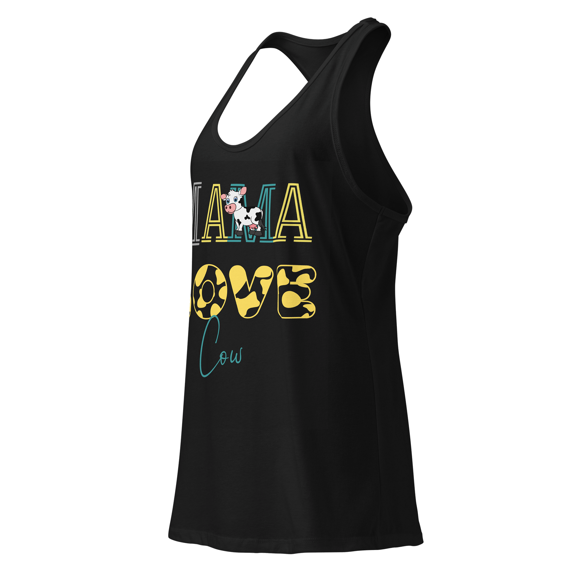 MAMA LOVE Cow Women's Racerback Tank product image (3)