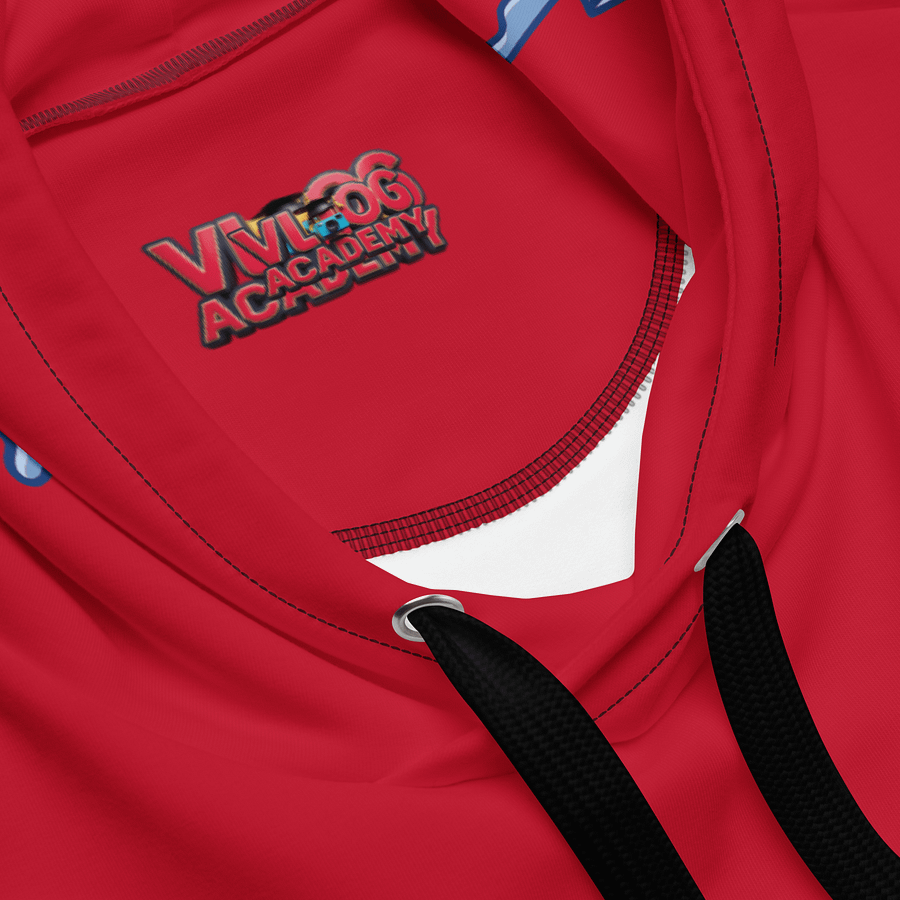 Red Vlog Academy All-Over Print Recycled Unisex Hoodie product image (4)
