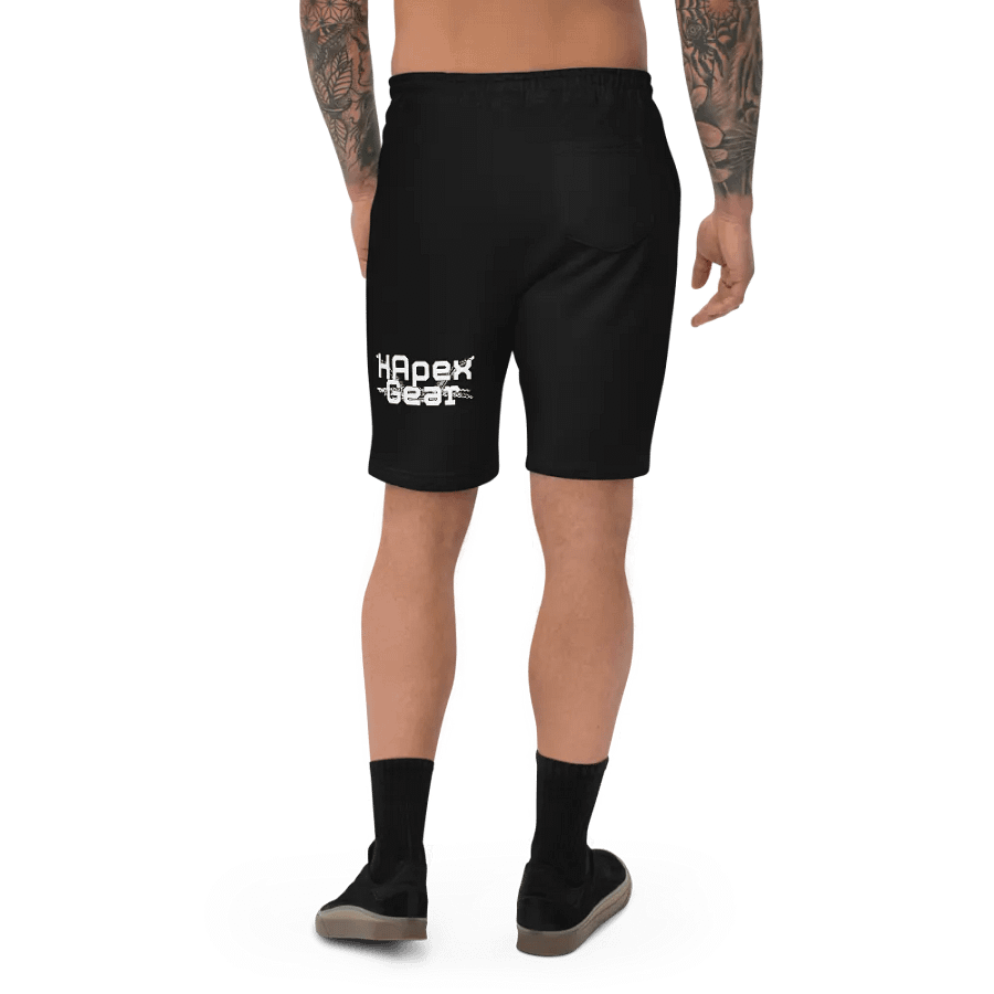 White HApex Gear Black Logo Men's Fleece Shorts product image (12)