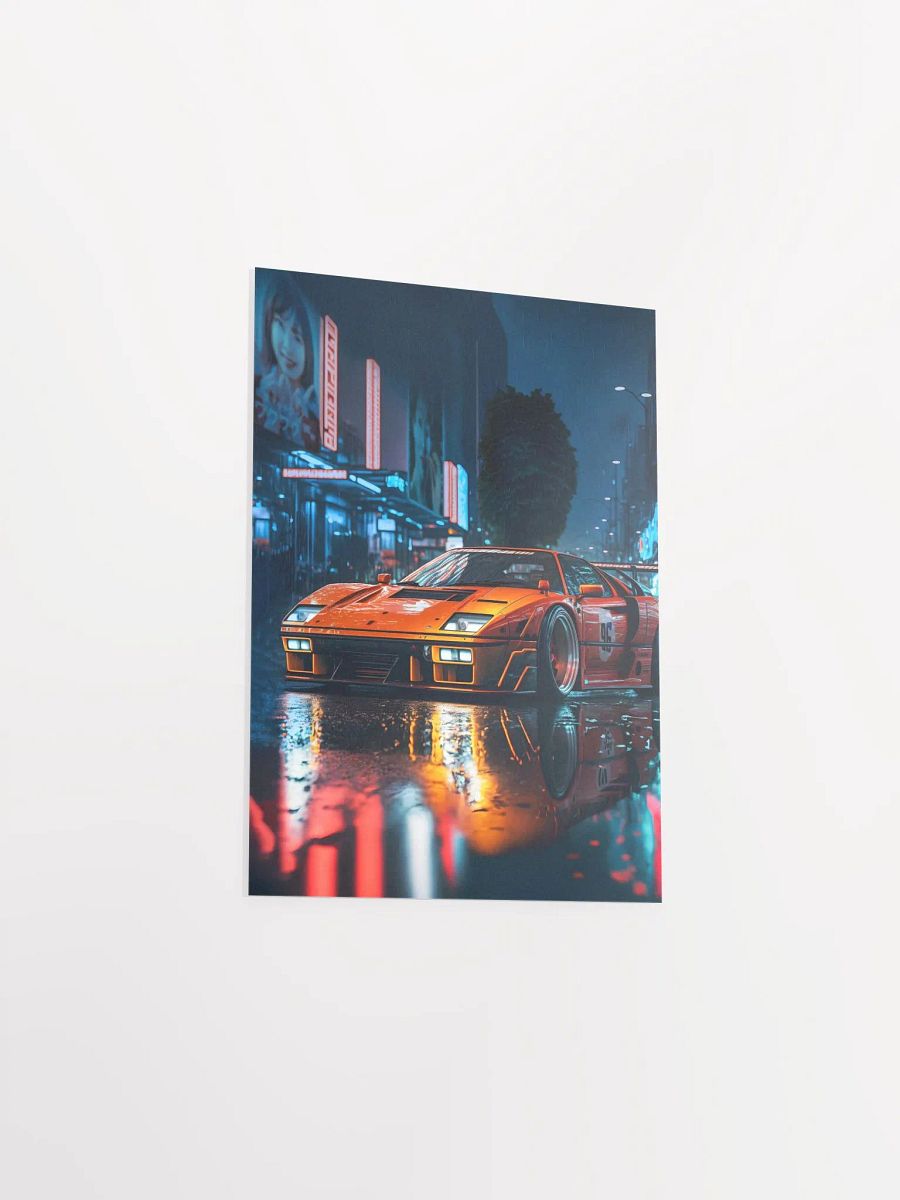 Ferrari, Retrowave classic sports car in Tokyo city [synthwave/vaporwave/cyberpunk] — aesthetic art print product image (8)