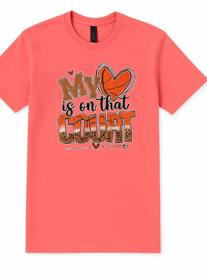 Mom Tee My Heart is on the Court product image (1)