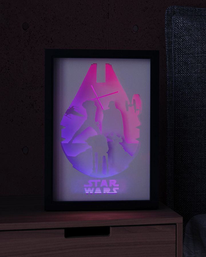 Starwars Lightbox template 2 in 1 -PDF PNG SVG DXF + Video Tutorial product image (2)