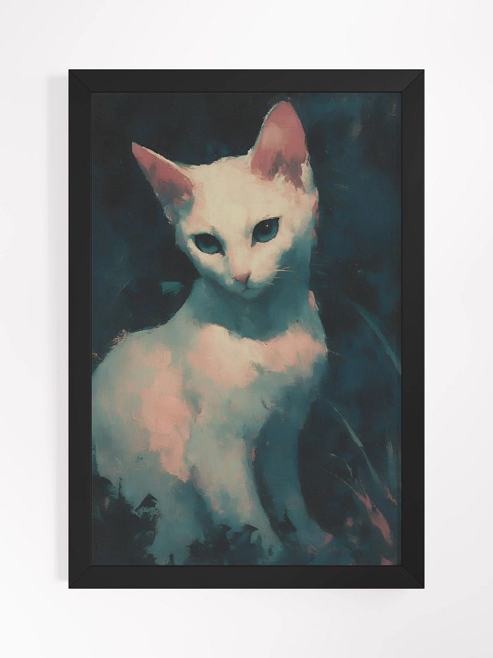 Mystic White Cat Framed Matte Poster product image (1)