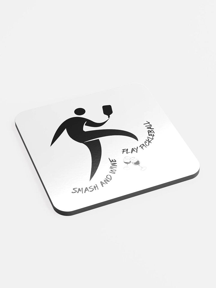 Smash and Wine Pickleball Glossed Cork Coaster - Minimalist Edition product image (2)