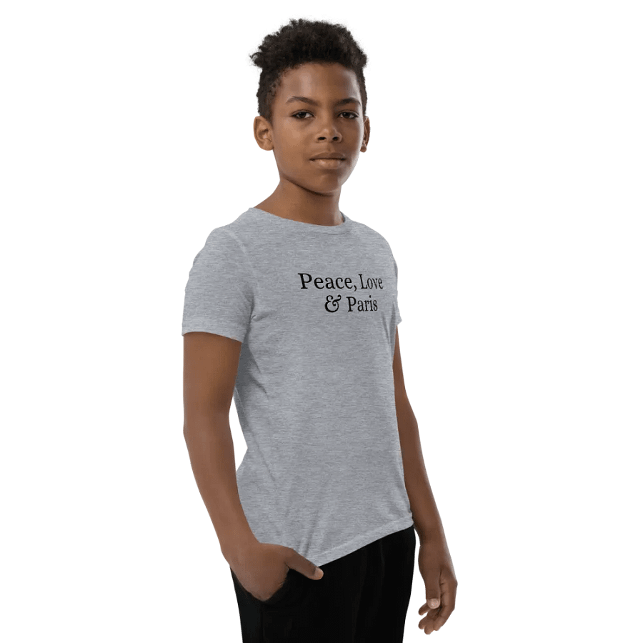Peace, Love and Paris Youth T-Shirt | Black Ink product image (7)