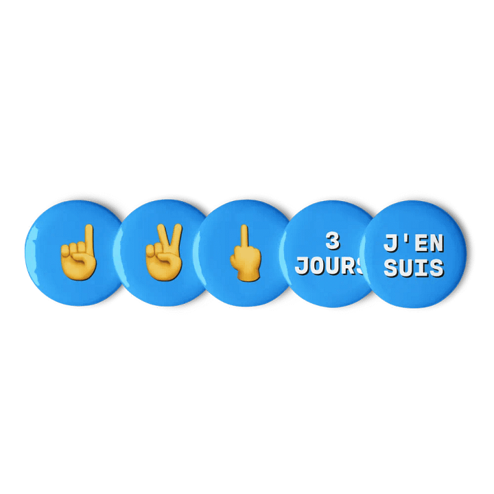 Badges 3 jours j'en suis • Start Up Blue Pin Combo Edition product image (1)