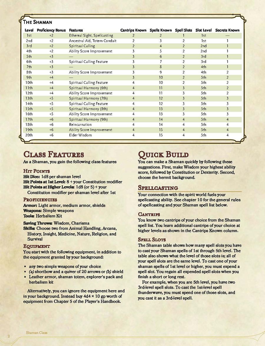 Shaman 5E Class (PDF) product image (2)