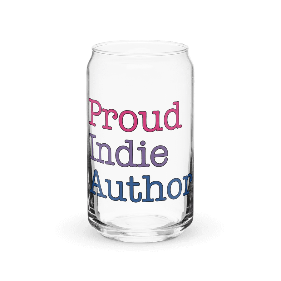 Bisexual "Proud Indie Author” Can-Shaped Glass product image (1)