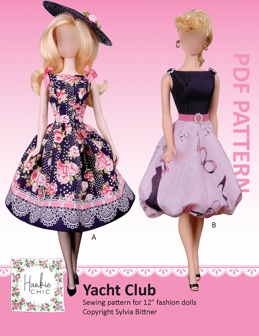 Yacht Club sewing pattern for 12" fashion dolls product image (1)