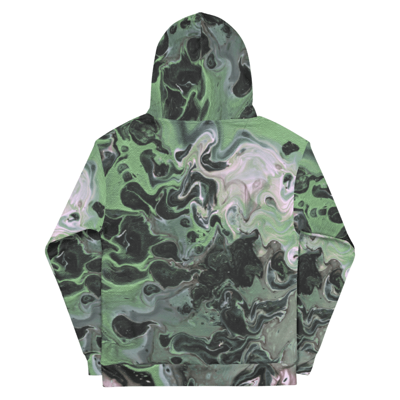 Metallic Green Fluid Acrylic All-Over Print Hoodie product image (10)