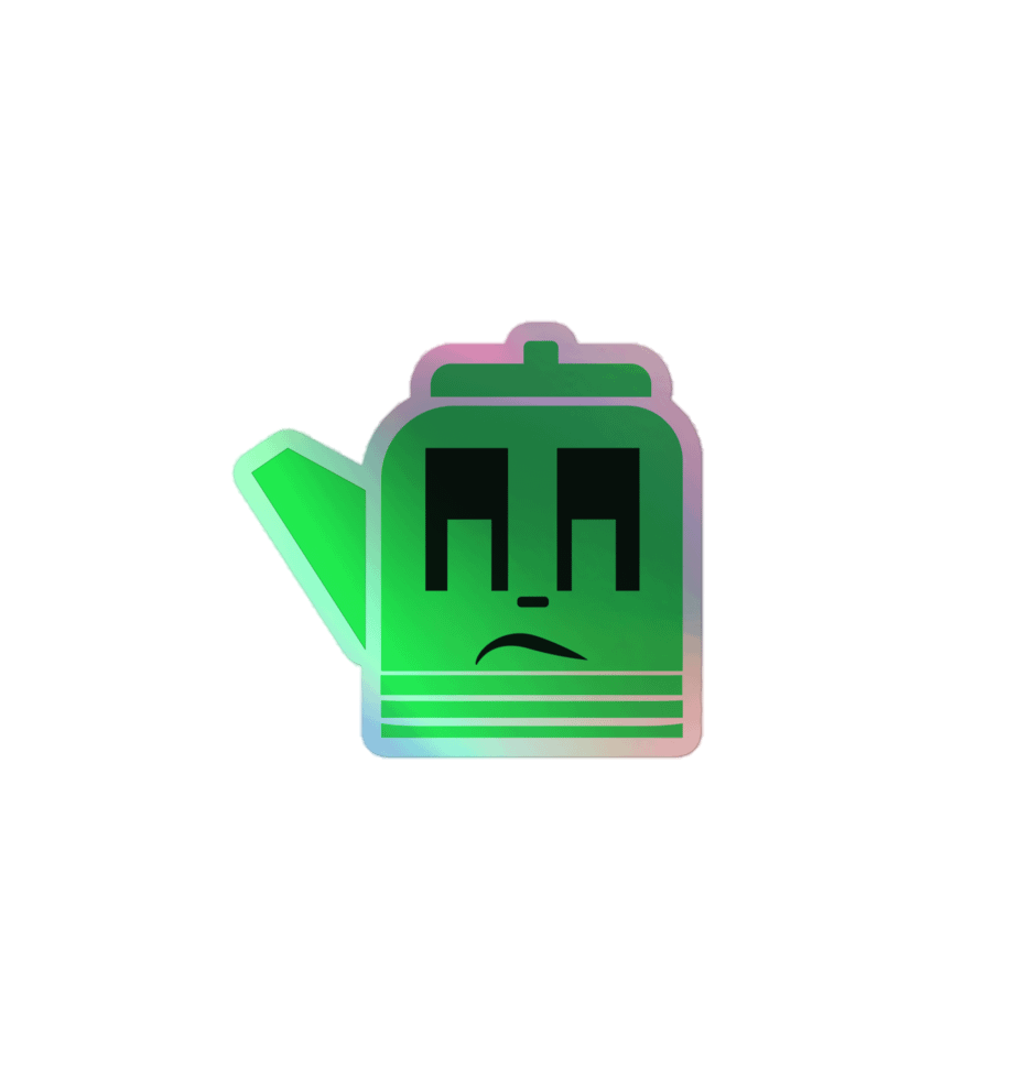 Grumpy Teapot Holographic Sticker Green product image (4)