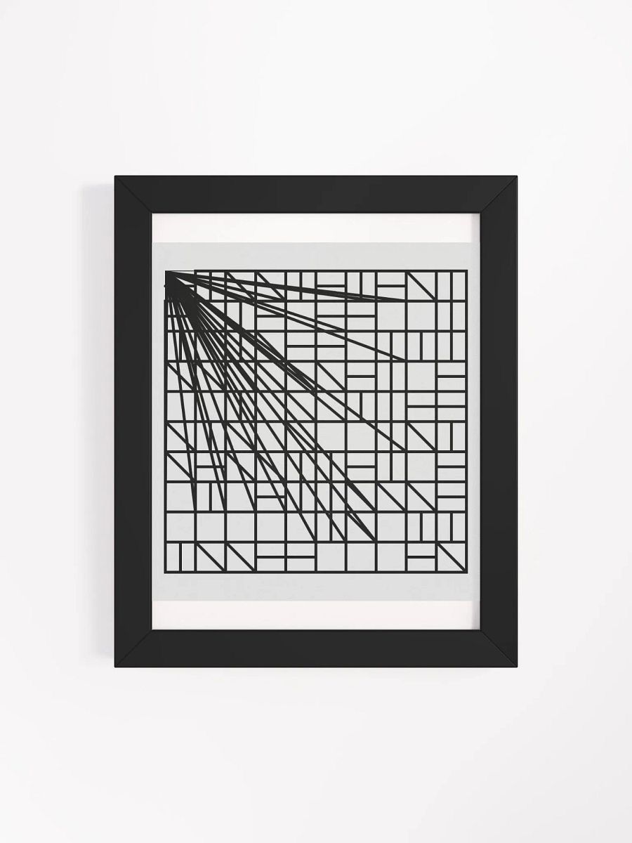 Shatter the Cube Geometric Grid Framed Poster product image (44)