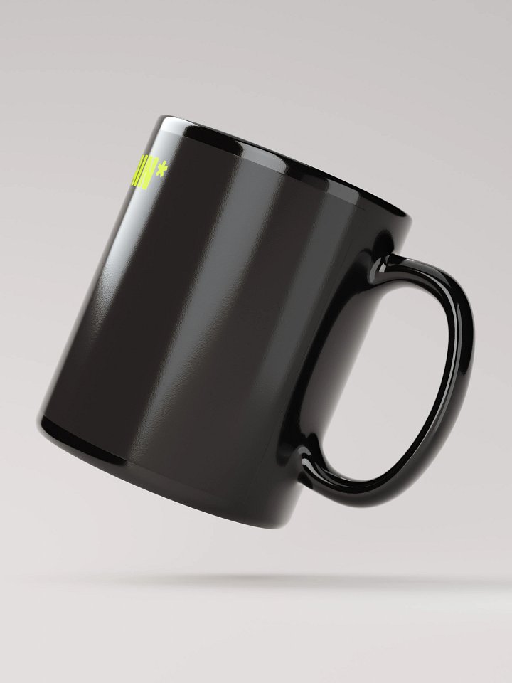 Rabbi Meir Kahane with his famous quote "NEVER AGAIN" Glossy Black Mug product image (2)