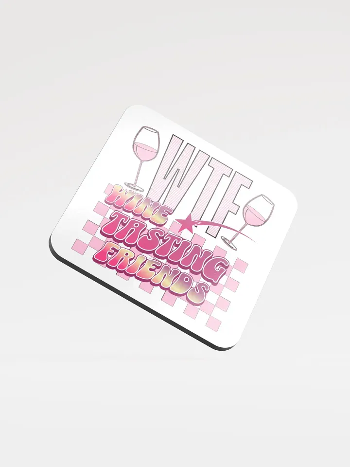 WTF Wine Tasting Friends Glossed Cork Coaster product image (1)