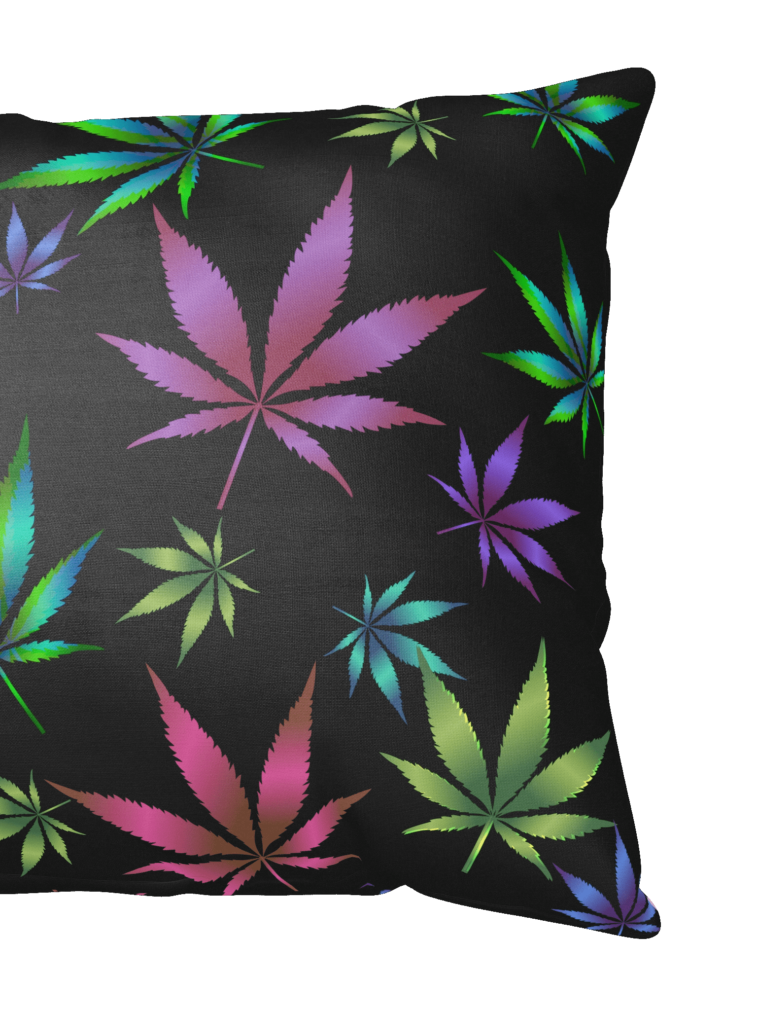Vibrant Vibes - Colorful Cannabis Leaf - Premium Throw Pillow product image (4)