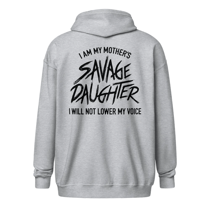 Savage Daughter Zip Hoodie (black print) product image (1)