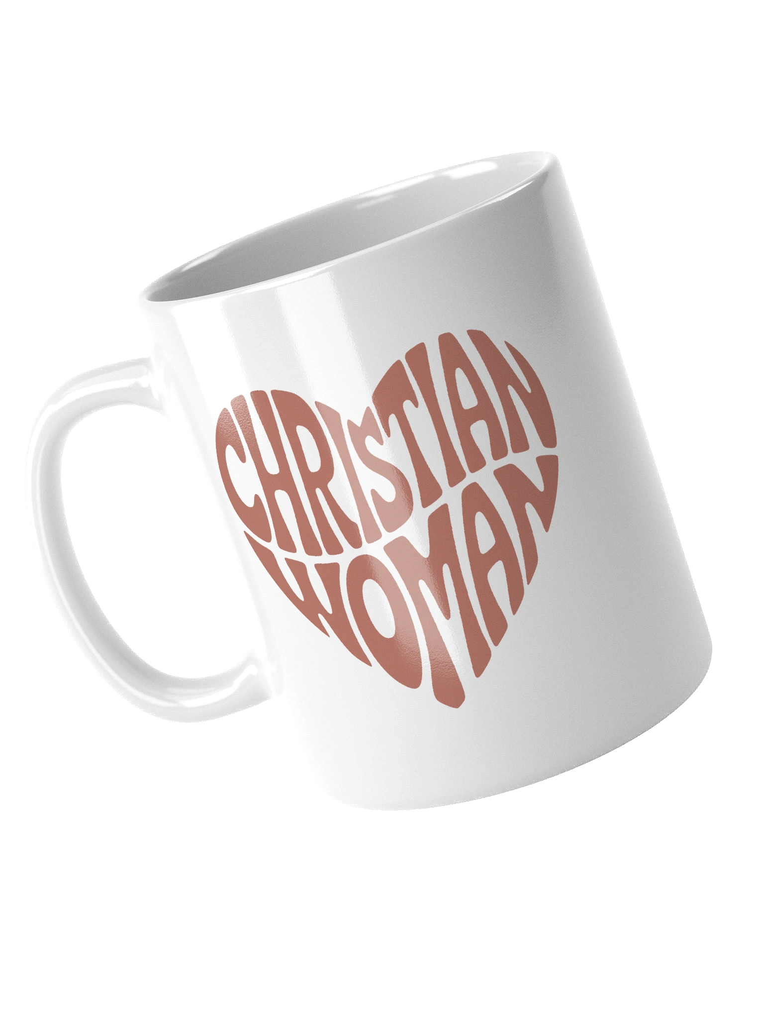 Christian Woman Heart Design Retro Style White Ceramic Mug product image (12)