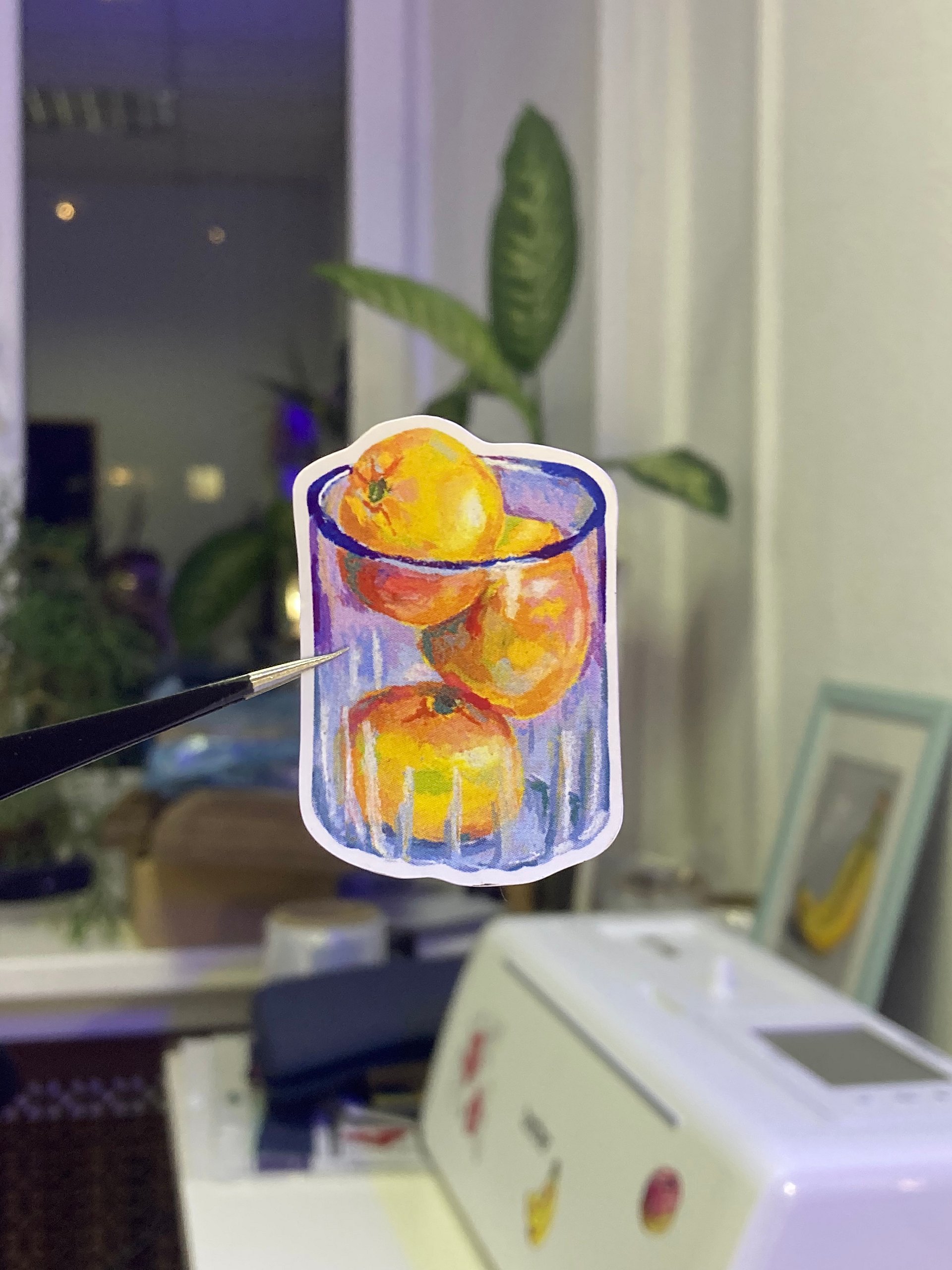 Glass of tangerines sticker product image (1)