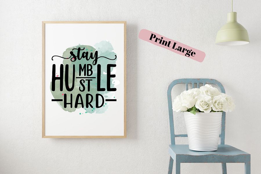 Watercolor Inspirational Work/Hustle Quote Card product image (7)
