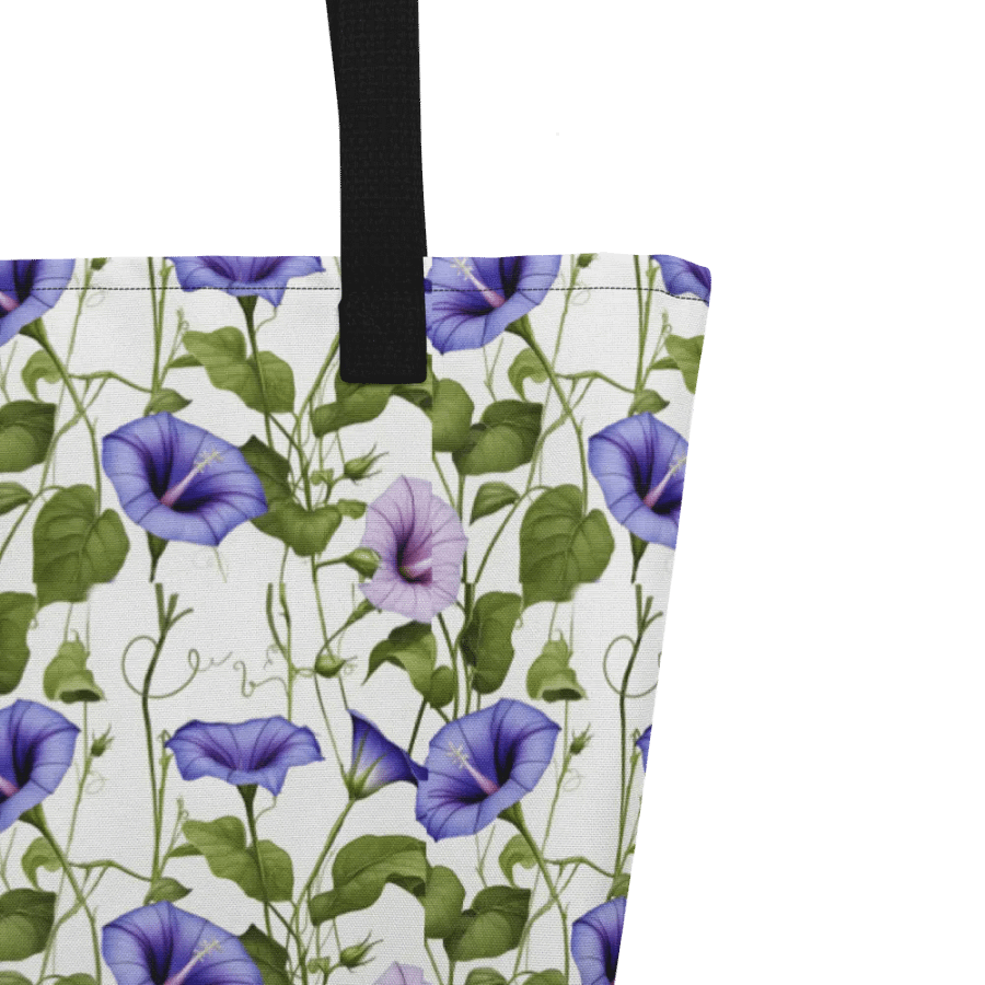 White with Morning Glory All Over Print Tote Bag product image (3)