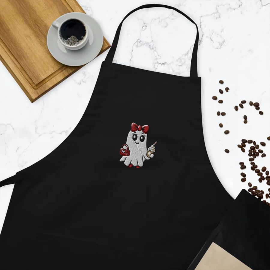 Stylish Ghost Embroidered Cooking Apron product image (11)
