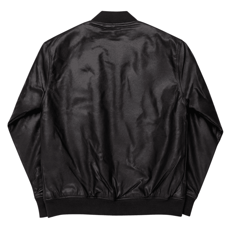 Embroidered Good Vibes Heavyweight Faux Leather Bomber Jacket product image (5)