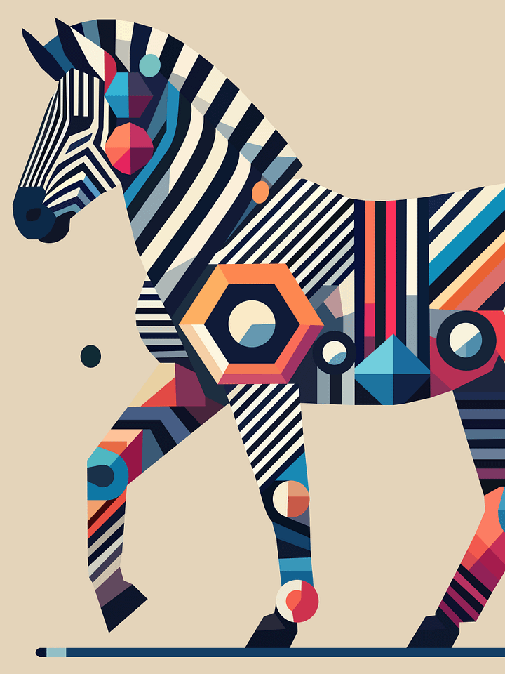 Free Geometric Zebra PNG Art - Transparent Background, Low Poly Animal Illustration product image (1)