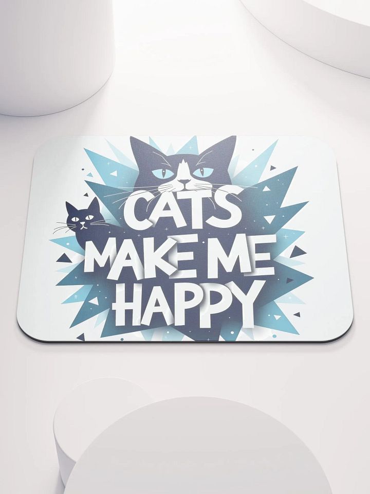 Geometric Cat Happiness Mouse Pad product image (2)