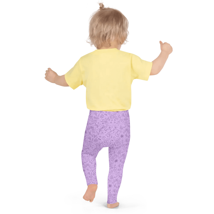 Light Purple Lilac Floral Kid's and Toddler's Leggings product image (4)