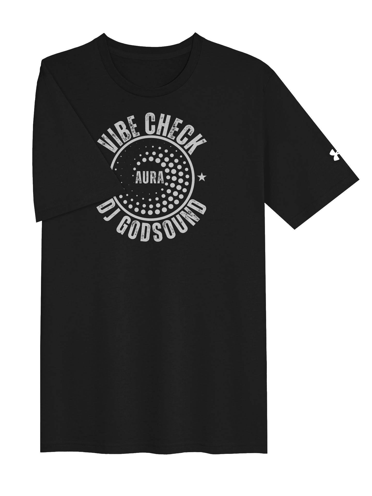 D.G.S. (DJ GodSOUND) Under Armour® "VIBE CHECK AURA" Athletic T-Shirt in BLACK with WHITE FONT product image (3)