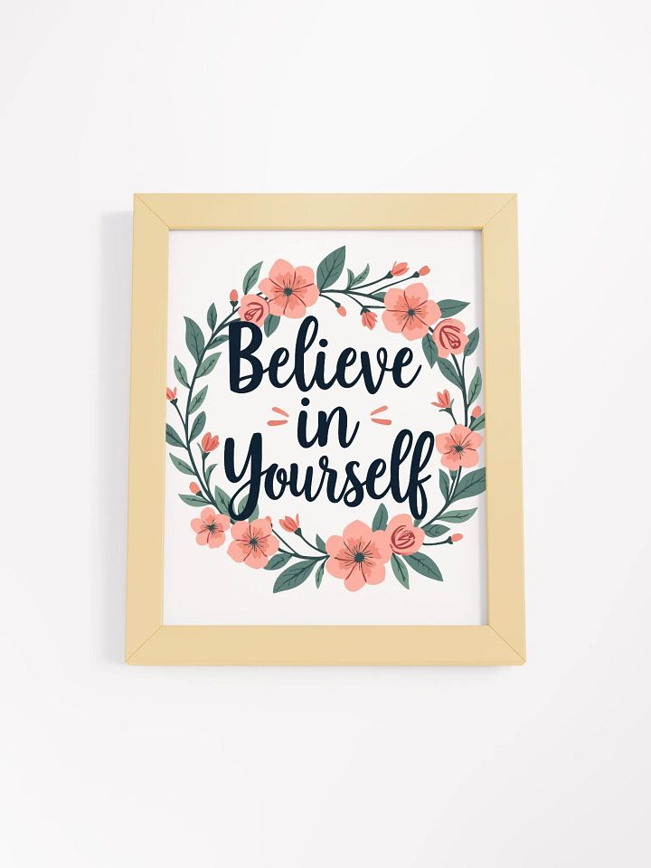 Inspirational Floral Wreath Artwork - ‘Believe in Yourself’ Motivational Wall Decor product image (7)