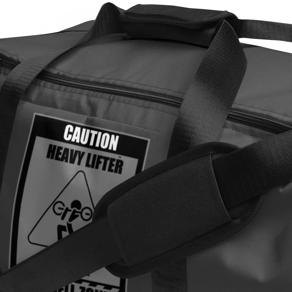 Caution Heavy Lifter Ahead-Barbell Zone Duffle Bag (Gray) product image (5)