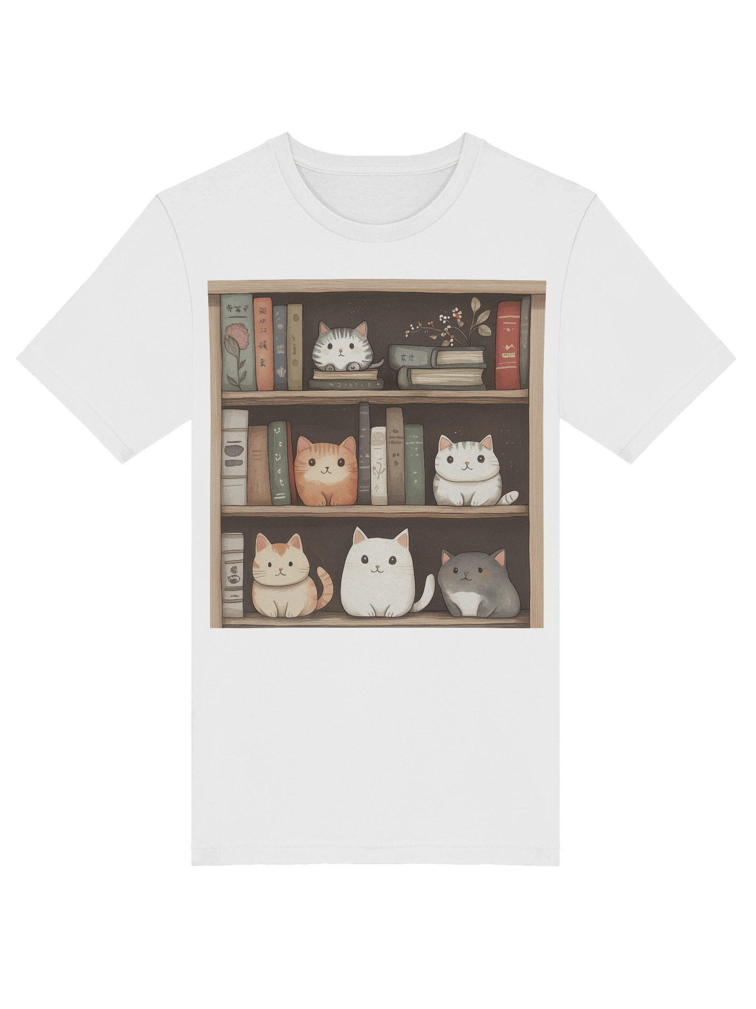 Cat Tales Bookshelf T-Shirt product image (101)